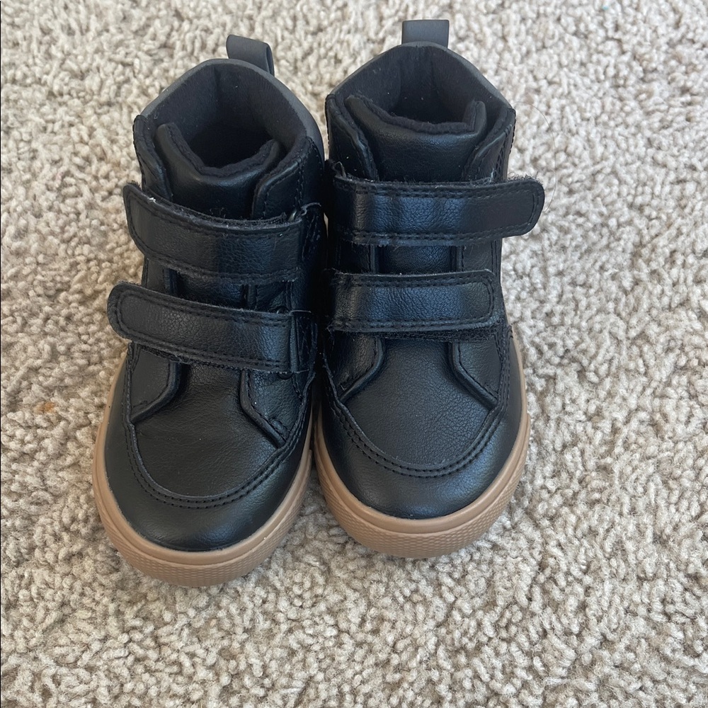 Cat & Jack Black High-Top Sneakers with Tan Soles